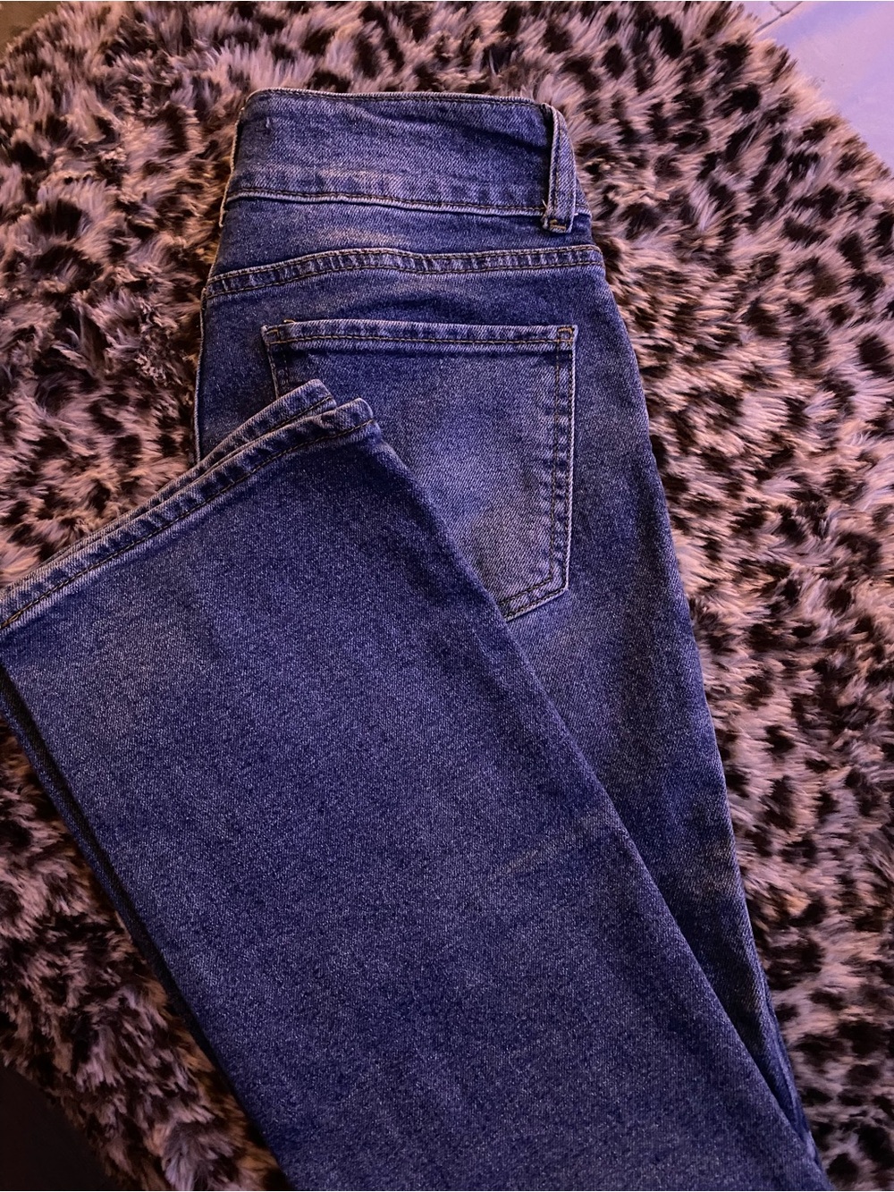 High-Rise Women's Dark Blue Stretch Jeans